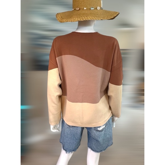 POLAGRAM Color block oversized top S M L - Picture 4 of 4